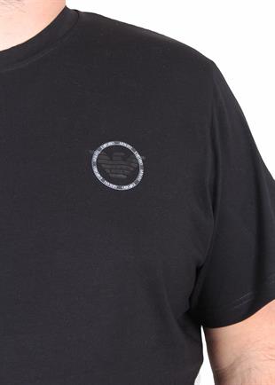 Erkek Büyük Beden Sıfır Yaka Tişört EA Eagle 25113 SIYAH