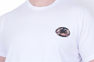 Erkek Büyük Beden Sıfır Yaka Tişört BRBR26106 BEYAZ