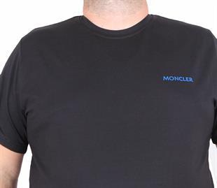 Erkek Büyük Beden Sıfır Yaka Tişört Mnclr 25101 SIYAH