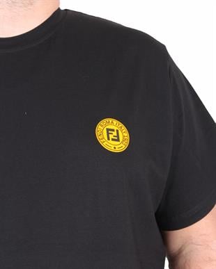 Erkek Büyük Beden Sıfır Yaka Tişört Fnd 25120 SIYAH