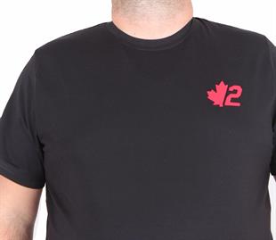 Erkek Büyük Beden Sıfır Yaka Tişört Dsgrd 25104 SIYAH