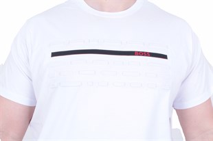 Erkek Büyük Beden Sıfır Yaka Tişört BSS 26113 BEYAZ