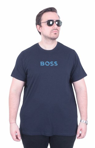 Erkek Büyük Beden Sıfır Yaka Tişört BSS 26108 LACIVERT