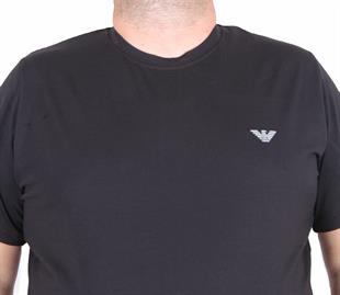Erkek Büyük Beden Sıfır Yaka Tişört Armny 25103 SIYAH