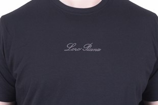 Erkek Büyük Beden Sıfır Yaka Tişört LPIA 26107 SIYAH