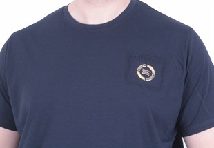 Erkek Büyük Beden Sıfır Yaka Tişört Brbr 26102 LACIVERT