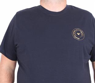 Erkek Büyük Beden Sıfır Yaka Tişört EA 25110 LACIVERT