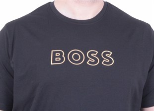 Erkek Büyük Beden Sıfır Yaka Tişört HG 26116 SIYAH