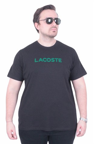 Erkek Büyük Beden Sıfır Yaka Tişört LCST 26112 SIYAH