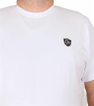 Erkek Büyük Beden Sıfır Yaka Tişört EA 25121 BEYAZ