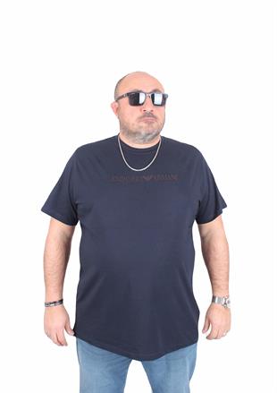 Erkek Büyük Beden Sıfır Yaka Tişört Empr Arm 25133 LACIVERT