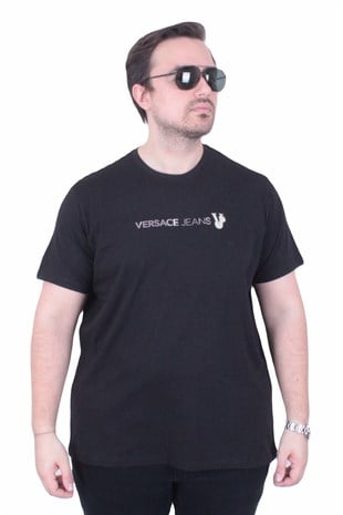 Erkek Büyük Beden Sıfır Yaka Tişört VRSC 26110 SIYAH