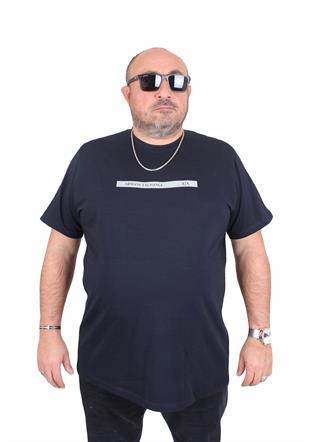 Erkek Büyük Beden Sıfır Yaka Tişört Arm Exc 25131 LACIVERT