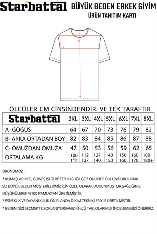 Erkek Büyük Beden Sıfır Yaka Tişört Arm Exc 25131 BEYAZ