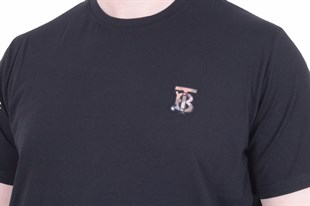 Erkek Büyük Beden Sıfır Yaka Tişört BRBR 26105 SIYAH