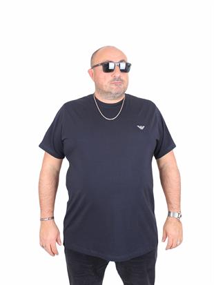 Erkek Büyük Beden Sıfır Yaka Tişört Armny 25103 LACIVERT