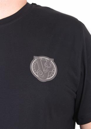 Erkek Büyük Beden Sıfır Yaka Tişört VRS 25119 SIYAH