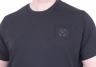 Erkek Büyük Beden Sıfır Yaka Tişört Brbr 26102 SIYAH