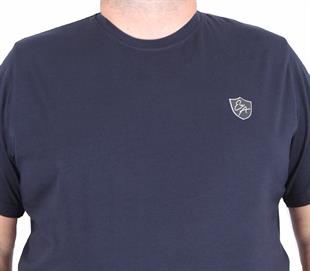 Erkek Büyük Beden Sıfır Yaka Tişört EA 25121 LACIVERT