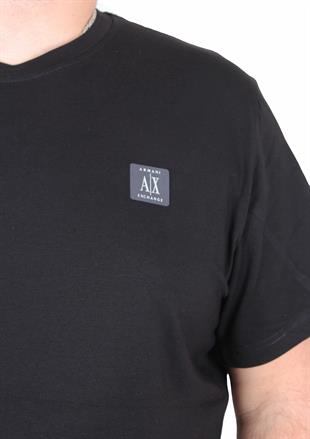 Erkek Büyük Beden Sıfır Yaka Tişört Arm Ex 25112 SIYAH