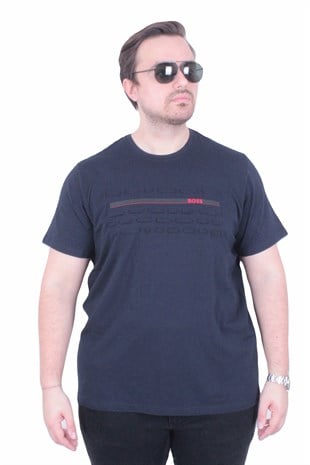 Erkek Büyük Beden Sıfır Yaka Tişört BSS 26113 LACIVERT