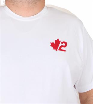 Erkek Büyük Beden Sıfır Yaka Tişört Dsgrd 25104 BEYAZ