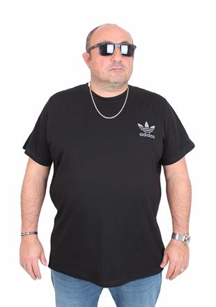 Erkek Büyük Beden Sıfır Yaka Tişört Adds 25109 SIYAH