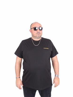 Büyük Beden Sıfır Yaka Tişört Brbry 25100 SIYAH