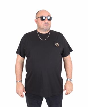 Erkek Büyük Beden Sıfır Yaka Tişört Brb 25115 SIYAH