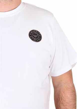 Erkek Büyük Beden Sıfır Yaka Tişört EA 25137 BEYAZ