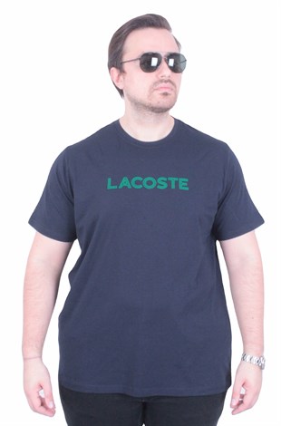 Erkek Büyük Beden Sıfır Yaka Tişört LCST 26112 LACIVERT