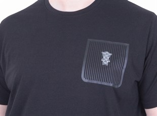 Erkek Büyük Beden Sıfır Yaka Tişört EA 26100 SIYAH