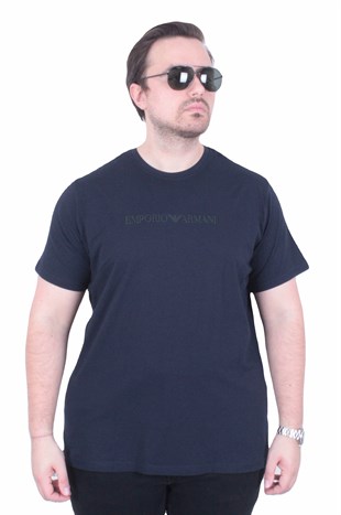 Erkek Büyük Beden Sıfır Yaka Tişört EA 26119 LACIVERT