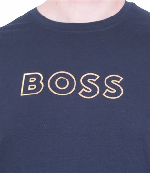 Erkek Büyük Beden Sıfır Yaka Tişört HG 26116 LACIVERT