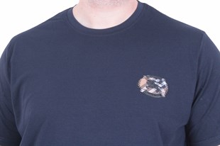 Erkek Büyük Beden Sıfır Yaka Tişört BRBR26106 LACIVERT