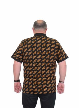 Erkek Büyük Beden Polo Yaka Tişört FR 24462 SIYAH