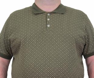 Erkek Büyük Beden Polo Yaka Tişört EA 24461 Askeri Yeşil