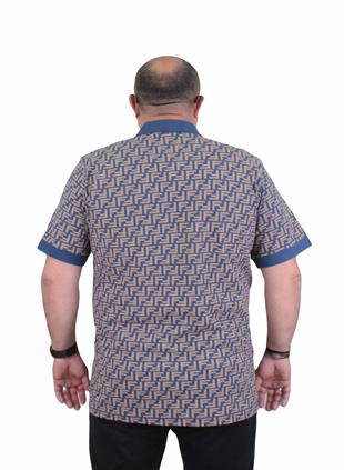 Erkek Büyük Beden Polo Yaka Tişört FND 24458 INDIGO