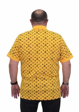 Erkek Büyük Beden Polo Yaka Tişört LV 24459 SARI