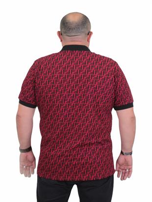 Erkek Büyük Beden Polo Yaka Tişört FND 24458 BORDO