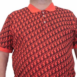 Erkek Büyük Beden Polo Yaka Tişört DR24456 Nar Çiçeği