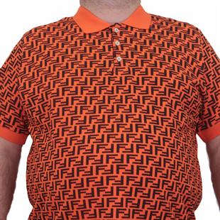 Erkek Büyük Beden Polo Yaka Tişört FND 24458 TURUNCU