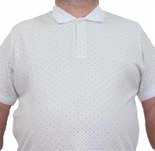Erkek Büyük Beden Polo Yaka Tişört EA 24461 BEYAZ