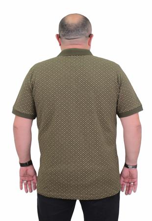 Erkek Büyük Beden Polo Yaka Tişört EA 24461 Askeri Yeşil