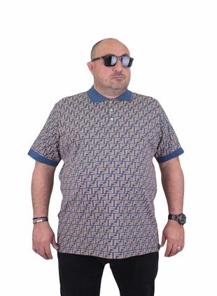 Erkek Büyük Beden Polo Yaka Tişört FND 24458 INDIGO