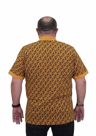 Erkek Büyük Beden Polo Yaka Tişört FND 24458 HARDAL