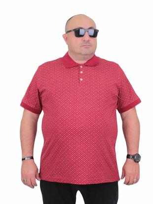 Erkek Büyük Beden Polo Yaka Tişört EA 24461 BORDO