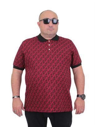 Erkek Büyük Beden Polo Yaka Tişört FND 24458 BORDO