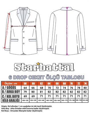 Starbattal Erkek Büyük Beden 6 Drop Blazer Gio Ceket 500604 LACIVERT