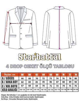 Starbattal Erkek Büyük Beden 4 Drop Blazer Oskar Ceket 500607 LACIVERT